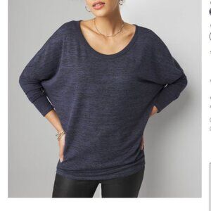 NWT White House Black Market Long Sleeve Ribbed Tunic Blue  size small